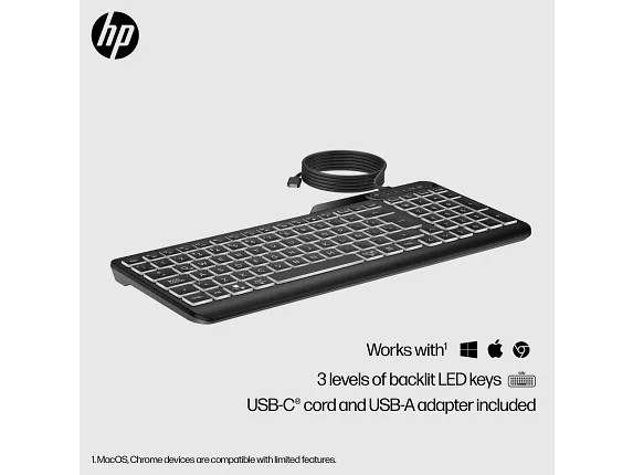 HP 400 Backlit Wired Keyboard - Image 5