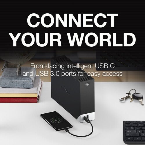 Seagate 8TB One Touch Desktop External Drive with Built-In Hub (Black) STLC8000400 - Image 5