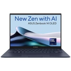Asus ZenBook UX3405MA-OLED9W Intel Core Ultra 9 185H 16GB 1TB SSD 14Inch OLED Touch Display Windows 11 Home, Blue Laptop
