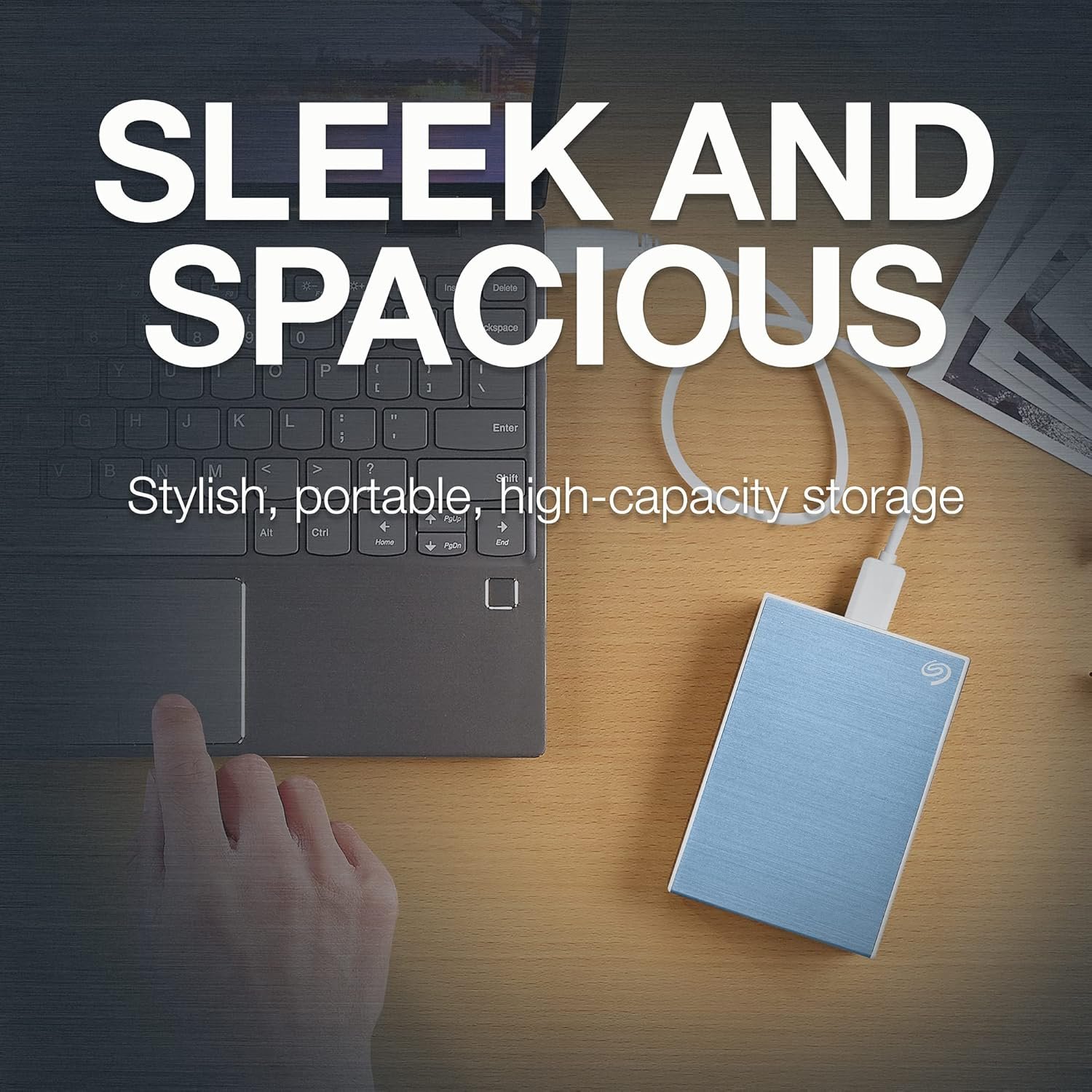 Seagate One Touch HDD with Password 2TB External Hard Drive f – Light Blue - STKY2000402 - Image 3