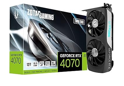 ZOTAC Gaming GeForce RTX 4070 Twin Edge DLSS 3 12GB GDDR6X 192-bit 21 Gbps PCIE 4.0 Compact Gaming Graphics Card