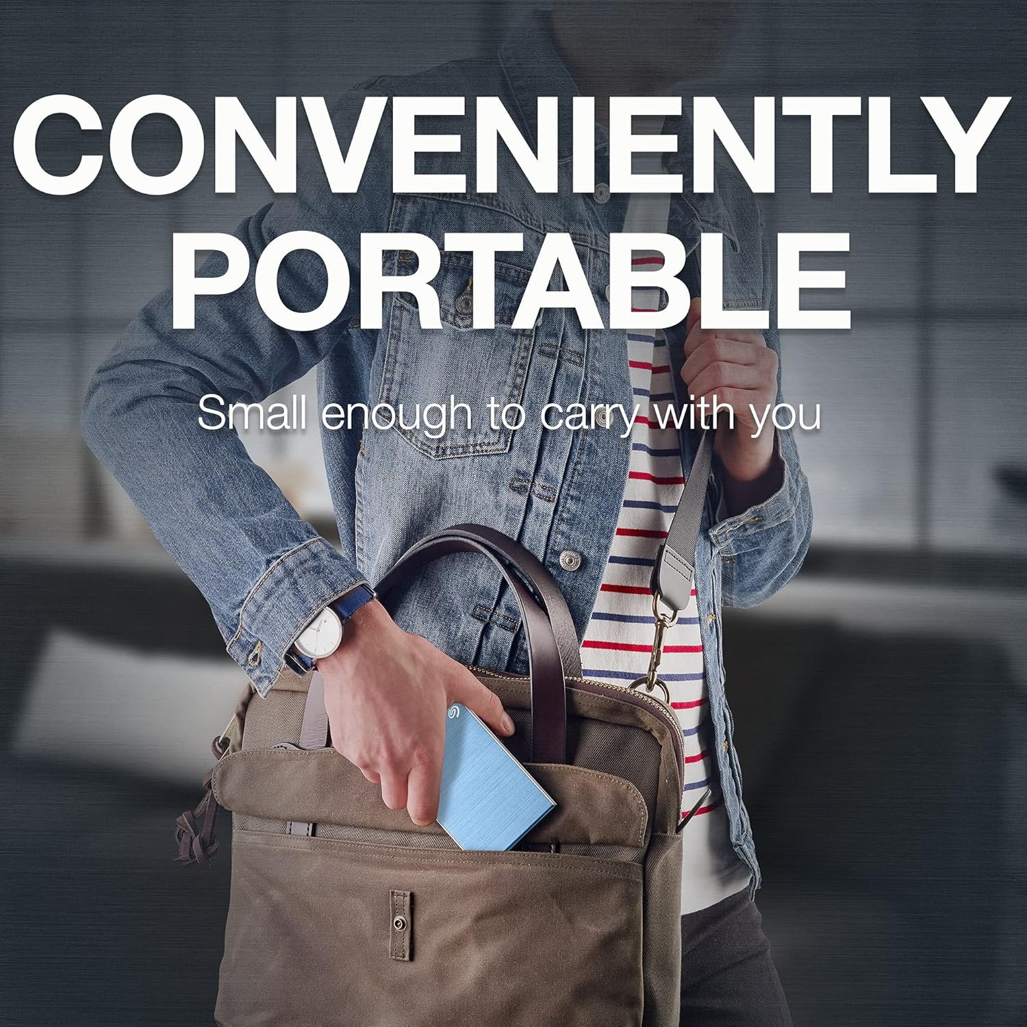 Seagate One Touch HDD with Password 2TB External Hard Drive f – Light Blue - STKY2000402 - Image 2