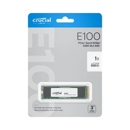 Crucial E100 1TB Gen4 M.2 NVMe Internal SSD CT1000E100SSD8