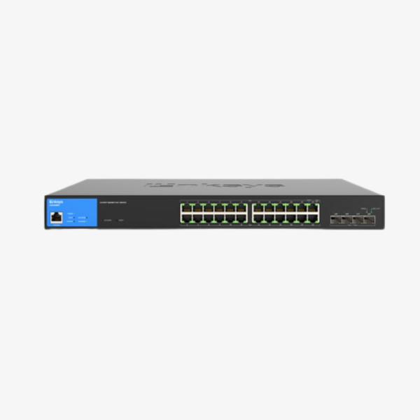 Linksys LGS328MPC 24-Port Managed Gigabit PoE+ Switch with 4 10G SFP+ Uplinks