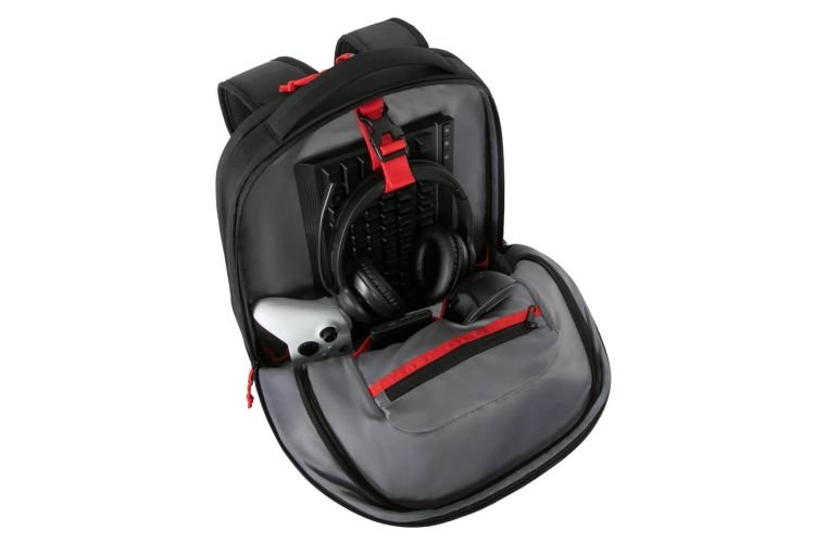 Targus Strike II 17.3" Gaming Backpack, 2 Front Stash Pockets, Padded Back, Shoulder Straps, 500D Guc Material, Trolley Strap, 27L Capacity, - Image 5