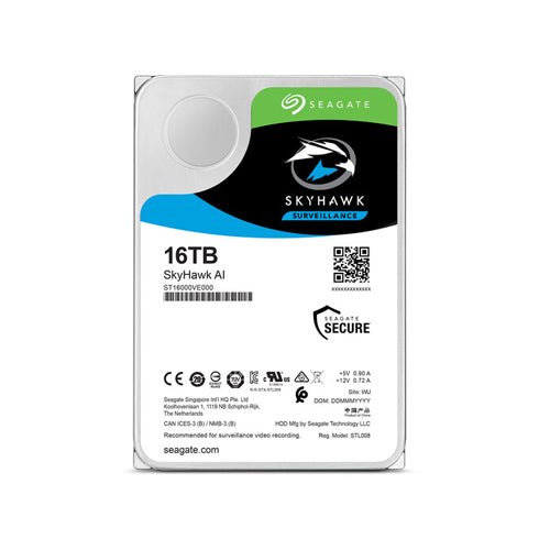Seagate 16TB SkyHawk AI 7200 rpm SATA III 3.5" Internal Surveillance HDD - ST16000VE002 - Image 2
