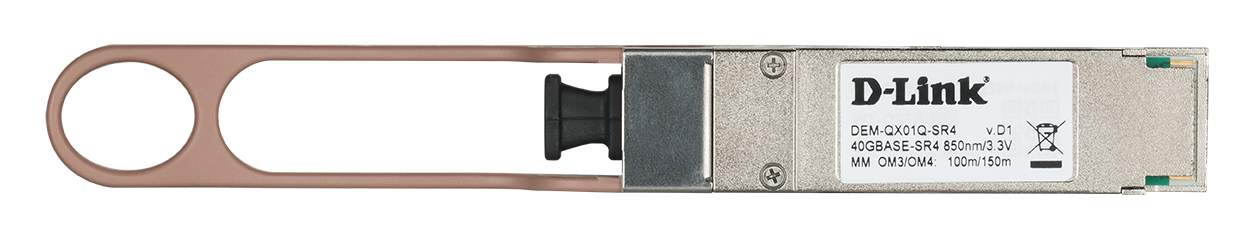 D-Link DEM-QX01Q-SR4 40GBase-SR4 QSFP+ Multi-mode Transceiver, 100 m / 150 m