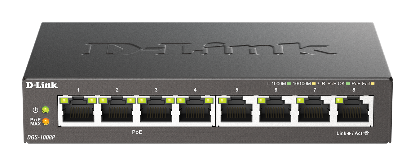 D-Link DGS-1008P 8-Port Gigabit Unmanaged PoE Switch - Image 2