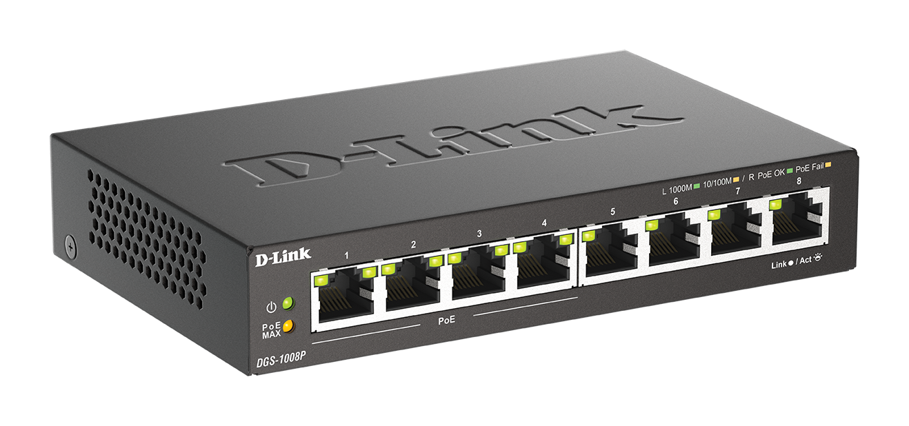 D-Link DGS-1008P 8-Port Gigabit Unmanaged PoE Switch - Image 3
