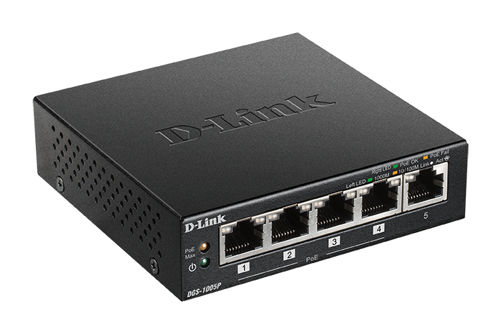 D-Link DGS-1005P 5-Port Gigabit Unmanaged PoE Switch - Image 3